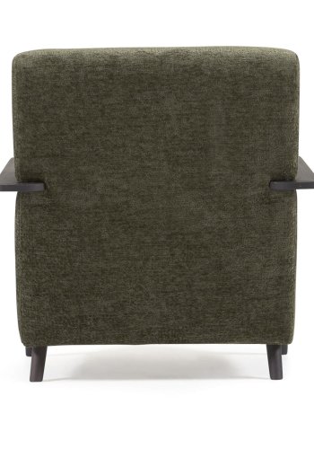KAVE HOME Marthan lenestol - grnt chenillestoff og svart ask