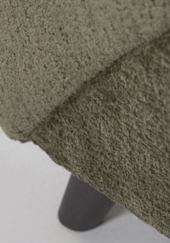 KAVE HOME Marthan lenestol - grnt chenillestoff og svart ask