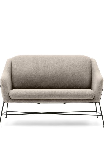 KAVE HOME Brida 2-manns sofa - beige stoff og sort stl