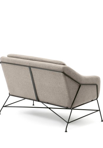 KAVE HOME Brida 2-manns sofa - beige stoff og sort stl