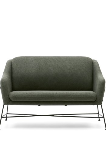 KAVE HOME Brida 2-manns sofa - grnt stoff og sort stl