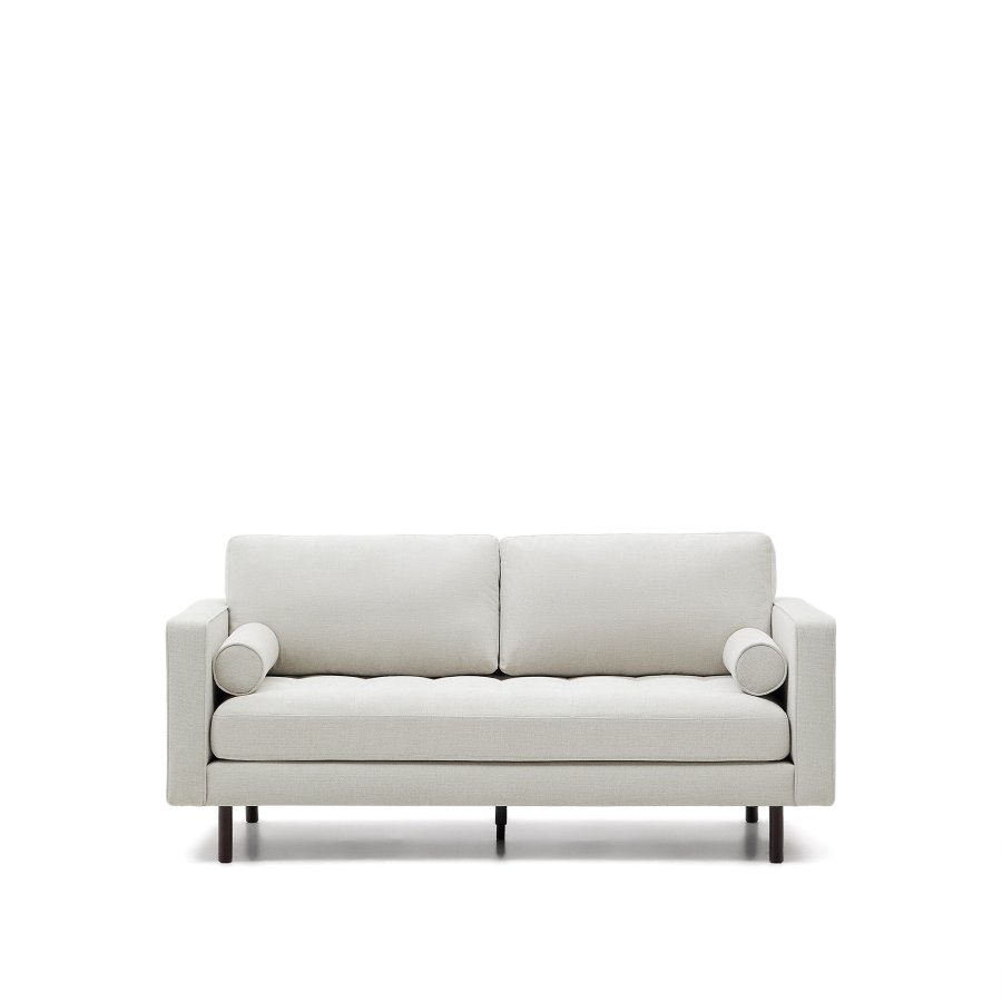 KAVE HOME Debra 2-sits soffa i p&auml;rl chenille och ben med wenge finish, 182 cm