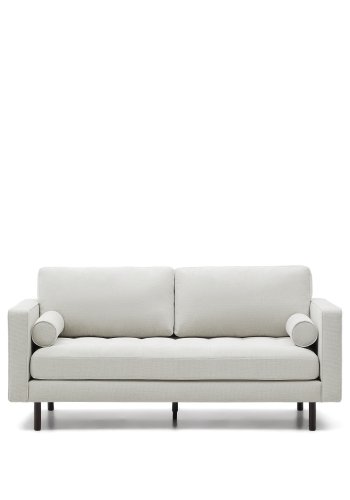 KAVE HOME Debra 2-sits soffa i p&auml;rl chenille och ben med wenge finish, 182 cm