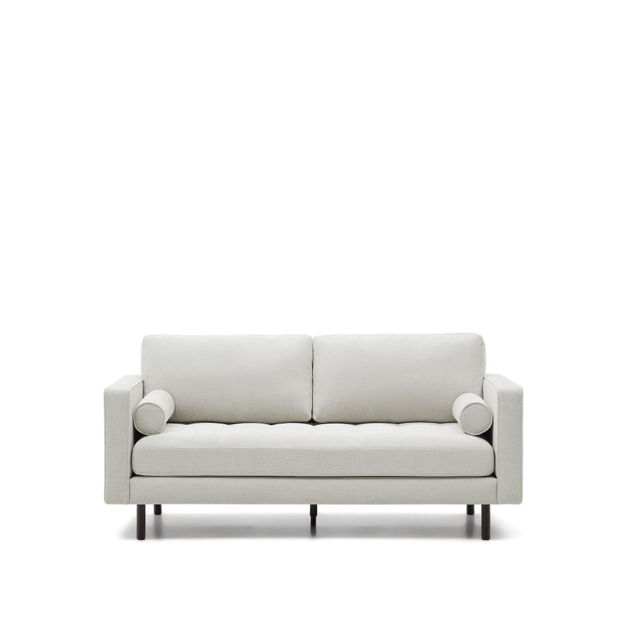 KAVE HOME Debra 2-sits soffa i p&auml;rl chenille och ben med wenge finish, 182 cm