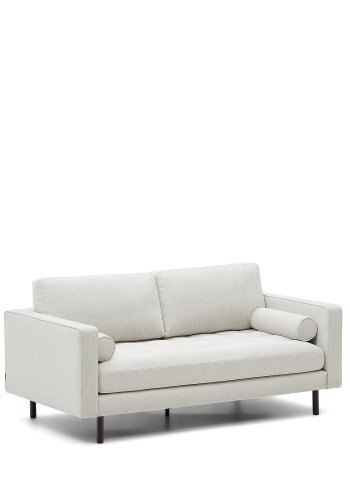 KAVE HOME Debra 2-sits soffa i p&auml;rl chenille och ben med wenge finish, 182 cm