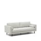 KAVE HOME Soffa Debra 3-sits i p&auml;rlchenille och ben med wengue-finish, 222 cm
