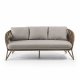 KAVE HOME Branzie sofa - brunt metall og tau, med grbrune puter, 3 pers.