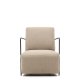 KAVE HOME Gamer lenestol, m. armlener - beige stoff og matt sort metall