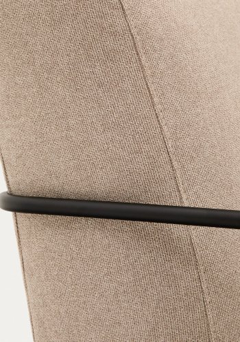 KAVE HOME Gamer lenestol, m. armlener - beige stoff og matt sort metall