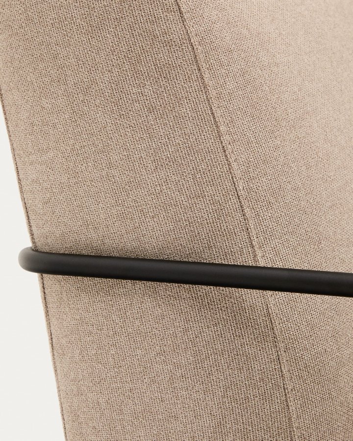 KAVE HOME Gamer lenestol, m. armlener - beige stoff og matt sort metall