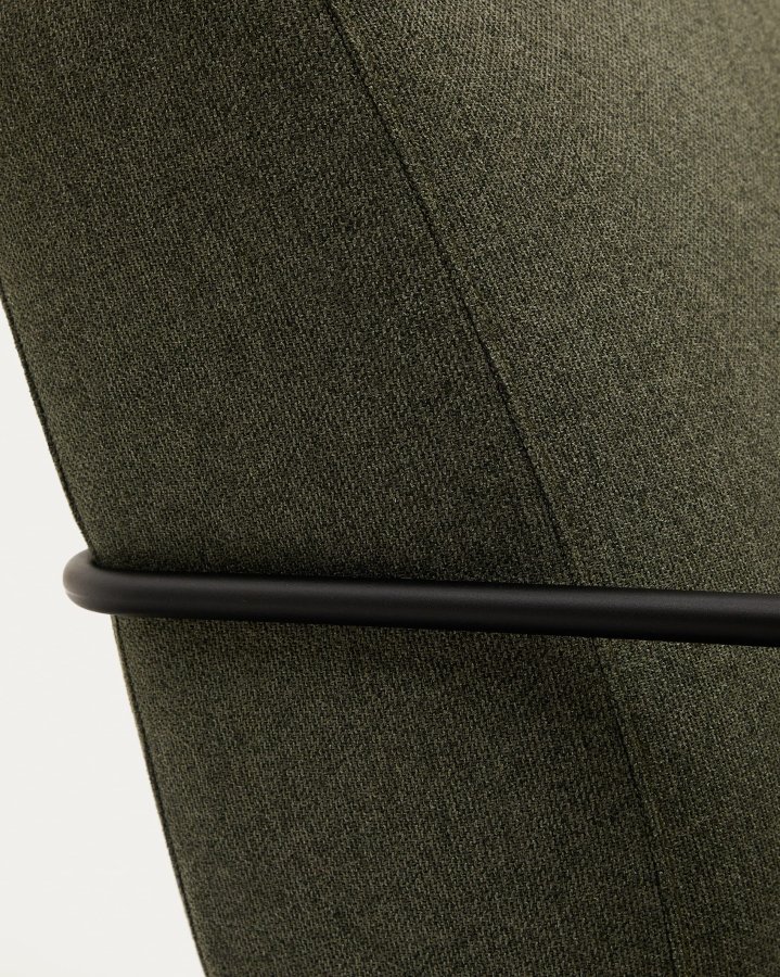 KAVE HOME Gamer lenestol, m. armlen - grnt stoff og matt sort metall