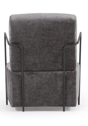 KAVE HOME Gamingftölj - Grtt Chenilletyg och Svart Stl