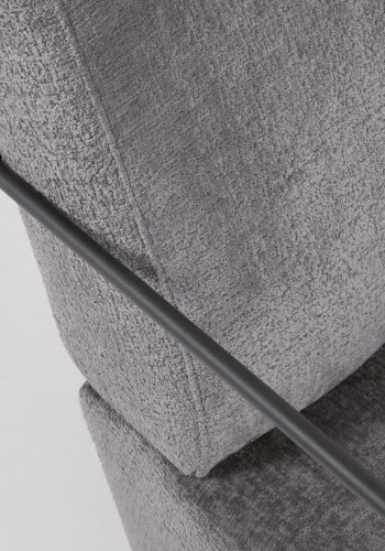 KAVE HOME Gamingftölj - Grtt Chenilletyg och Svart Stl