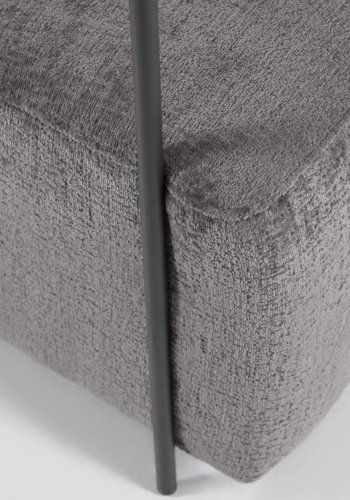 KAVE HOME Gamingftölj - Grtt Chenilletyg och Svart Stl