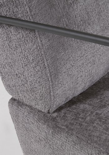 KAVE HOME Gamingftölj - Grtt Chenilletyg och Svart Stl