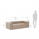 KAVE HOME Blok 3-manns sofa - beige polyester og stl