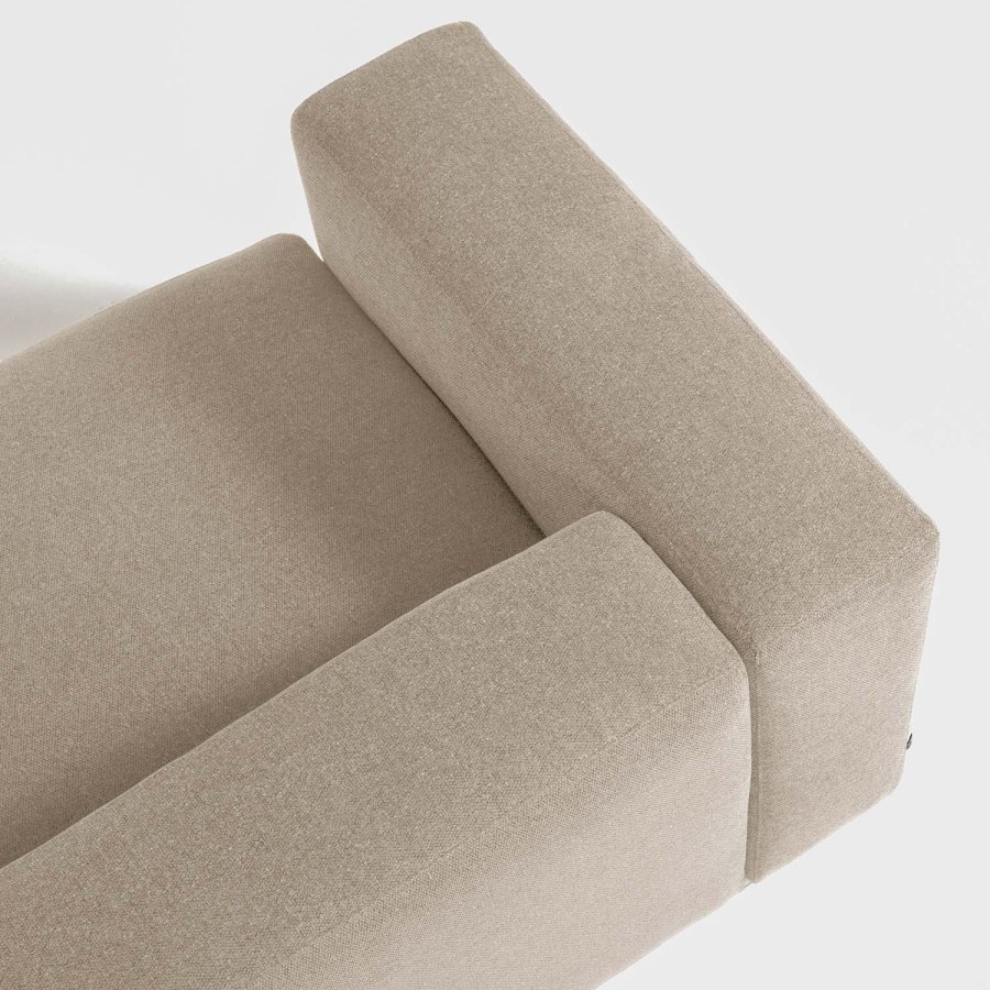 KAVE HOME Blok 3-manns sofa - beige polyester og stl