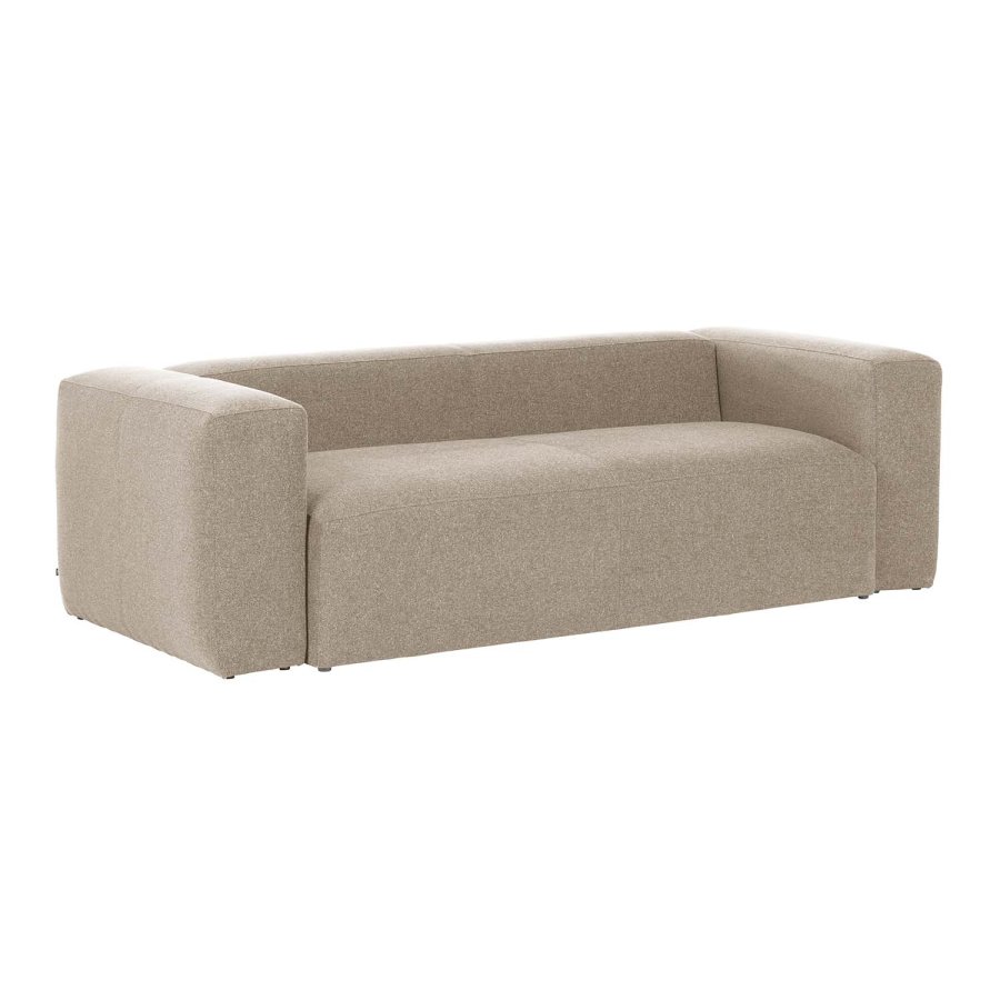 KAVE HOME Blok 3-manns sofa - beige polyester og stl