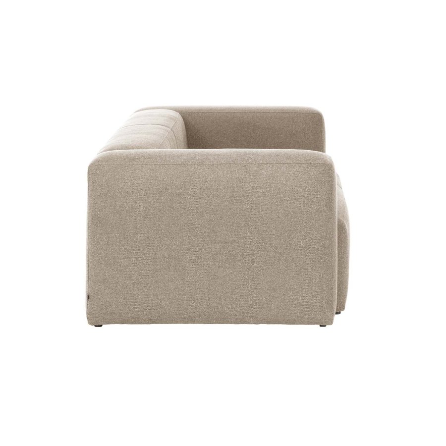 KAVE HOME Blok 3-manns sofa - beige polyester og stl