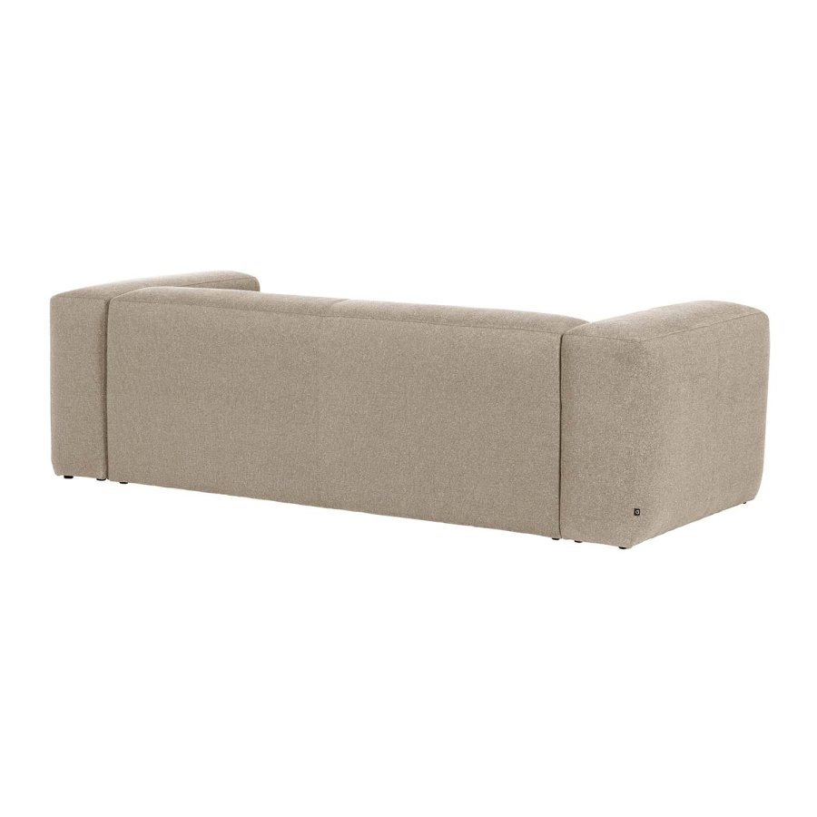 KAVE HOME Blok 3-manns sofa - beige polyester og stl