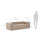 KAVE HOME Blok 2-manns sofa - beige polyester
