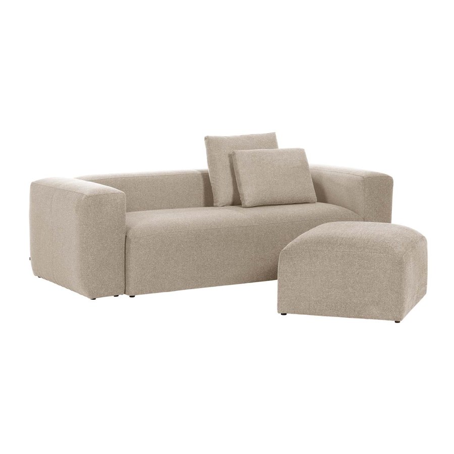 KAVE HOME Blok 2-manns sofa - beige polyester