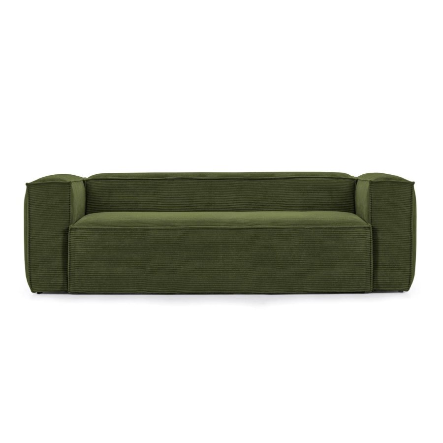 KAVE HOME Blok 2-manns sofa - grnn kordflyel (210 cm)