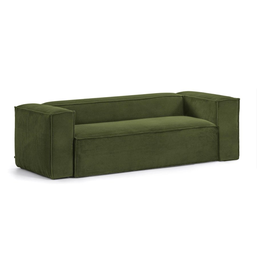 KAVE HOME Blok 2-manns sofa - grnn kordflyel (210 cm)
