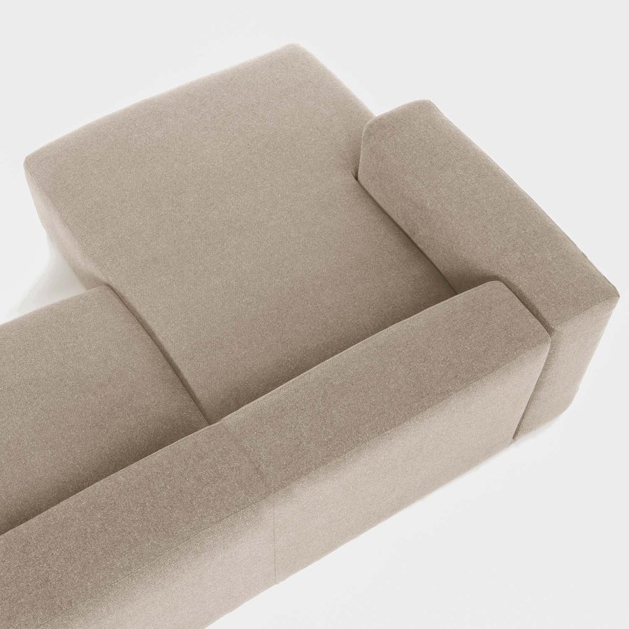 KAVE HOME Block sofa, med venstre sjeselong - beige polyester
