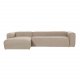KAVE HOME Block sofa, med venstre sjeselong - beige polyester