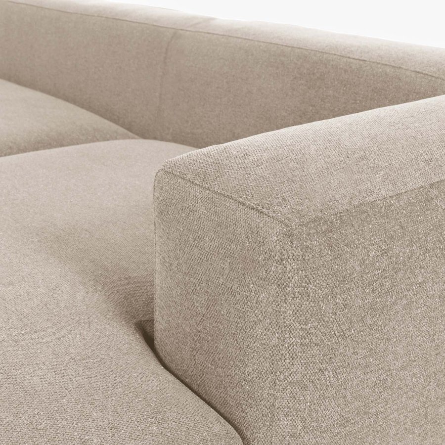 KAVE HOME Block sofa, med hyre sjeselong - beige polyester og stl