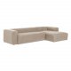 KAVE HOME Block sofa, med hyre sjeselong - beige polyester og stl
