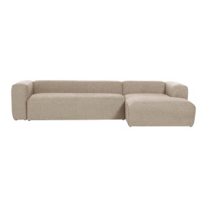 KAVE HOME Blok Soffa, med Höger Schäslong - Beige Polyester och Stl