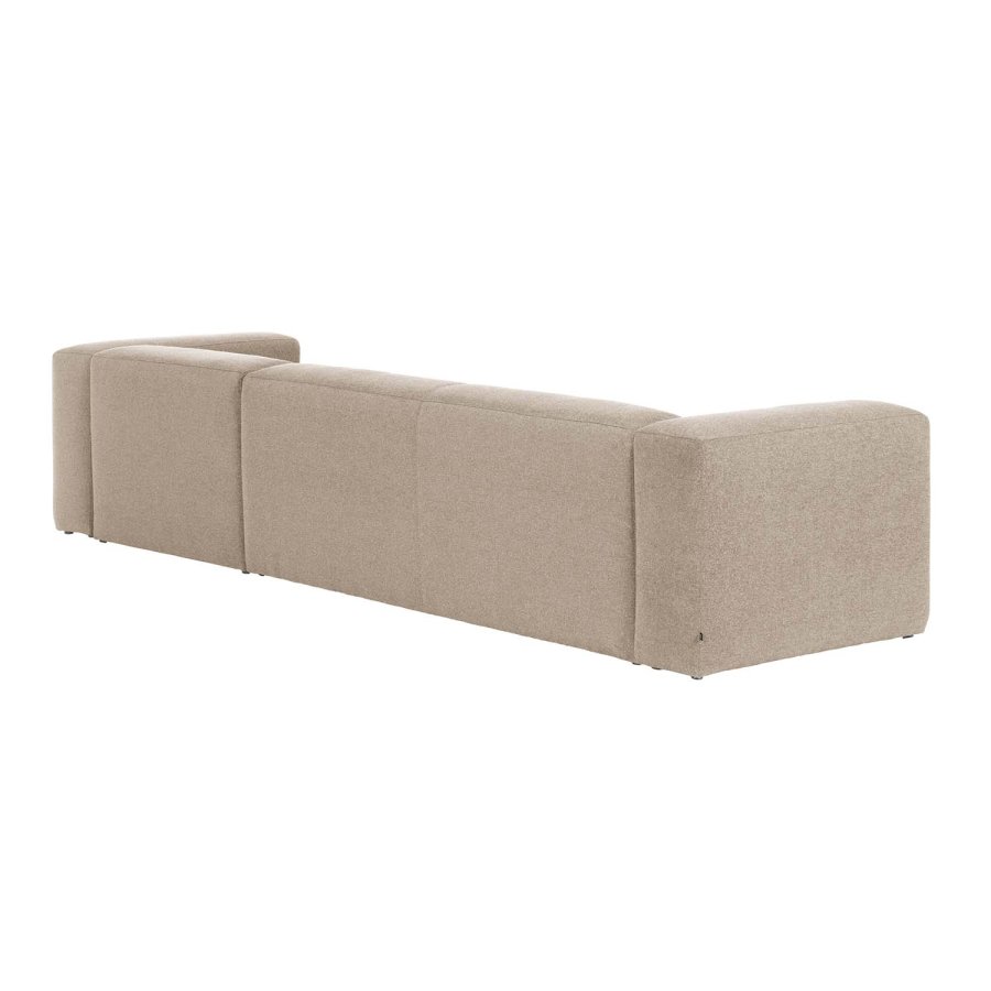 KAVE HOME Block sofa, med hyre sjeselong - beige polyester og stl