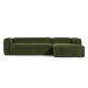 KAVE HOME Blok 3 pers. sofa, m. hjre chaiselong - grn corduroy fljl (330 cm)