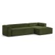 KAVE HOME Blok 3 pers. sofa, m. hjre chaiselong - grn corduroy fljl (330 cm)