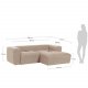KAVE HOME Block sofa, med hyre sjeselong - beige polyester og stl