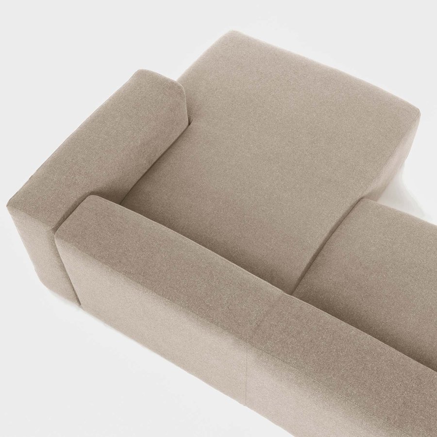 KAVE HOME Block sofa, med hyre sjeselong - beige polyester og stl