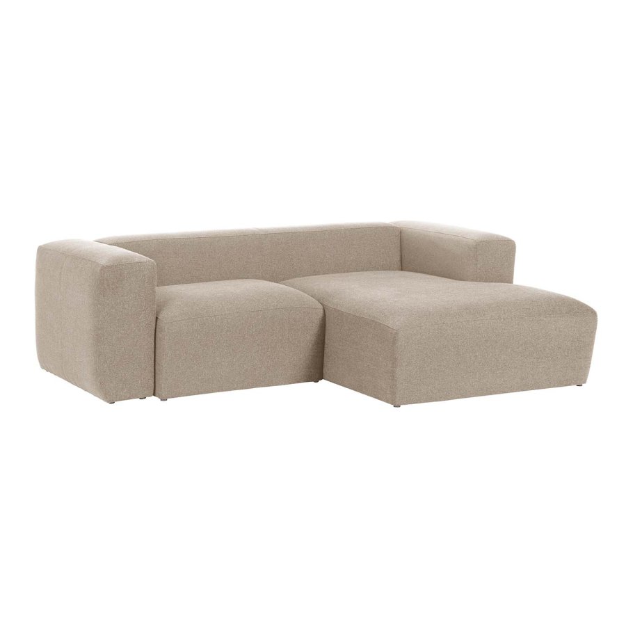 KAVE HOME Block sofa, med hyre sjeselong - beige polyester og stl