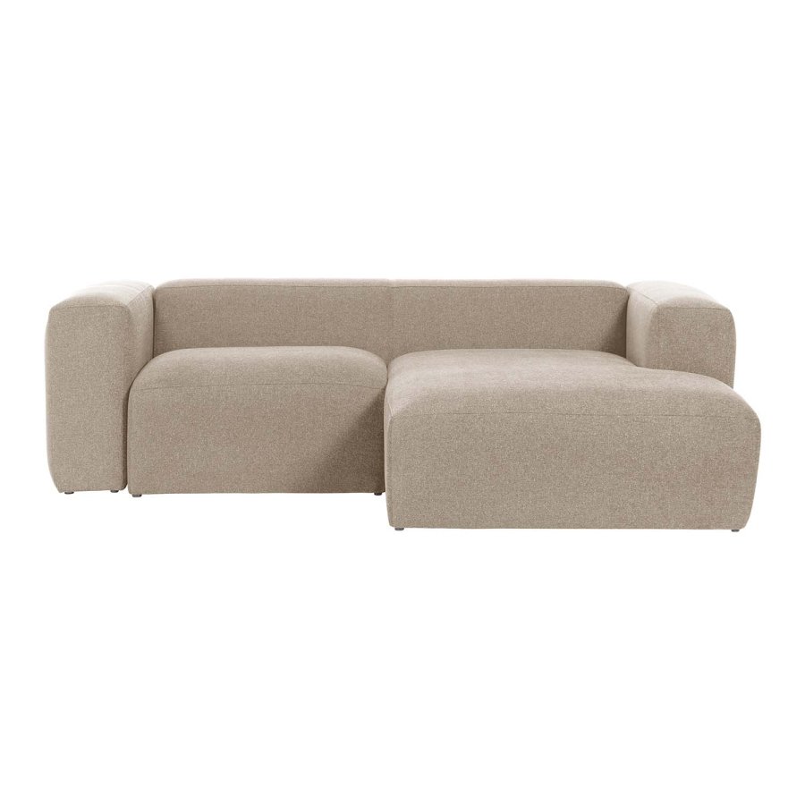 KAVE HOME Block sofa, med hyre sjeselong - beige polyester og stl