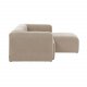 KAVE HOME Block sofa, med hyre sjeselong - beige polyester og stl
