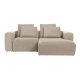 KAVE HOME Block sofa, med hyre sjeselong - beige polyester og stl