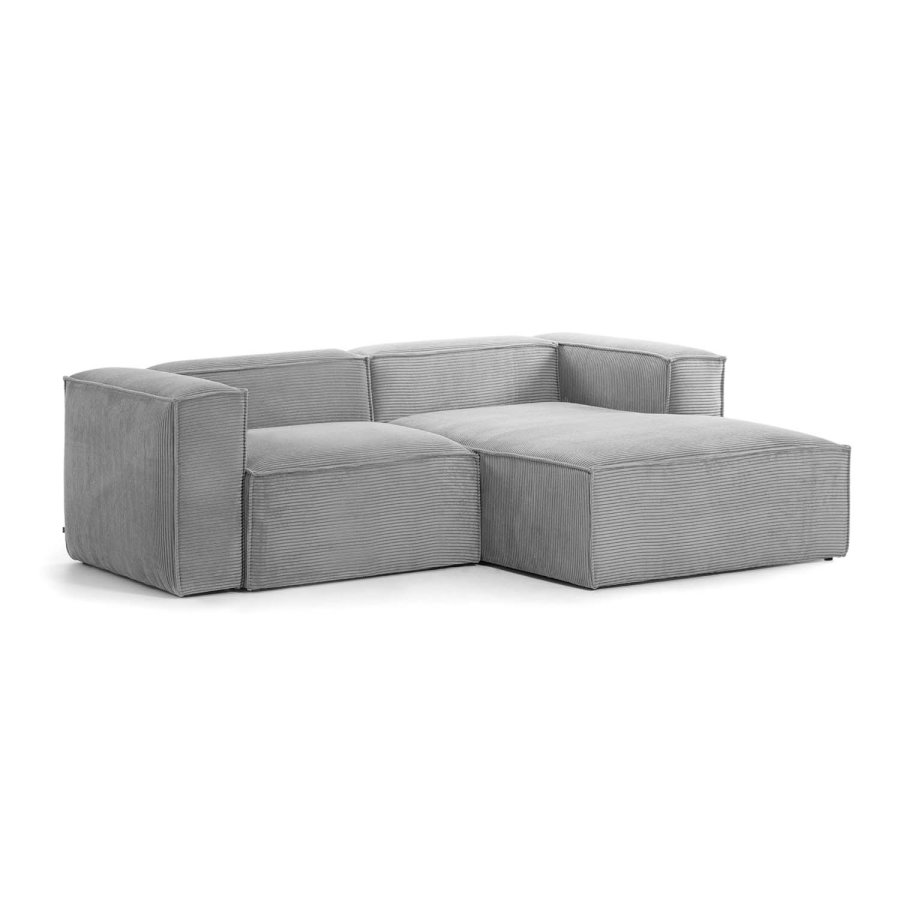KAVE HOME Blok sofa, m. h�jre chaiselong - gr� fl�jl