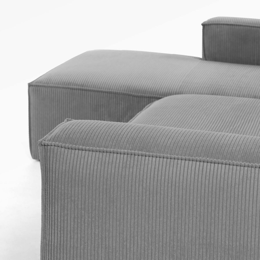 KAVE HOME Blok sofa, m. venstre chaiselong - gr� fl�jl