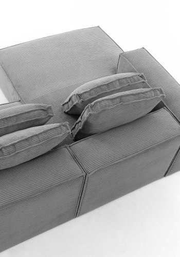 KAVE HOME Blok sofa, m. venstre chaiselong - gr� fl�jl