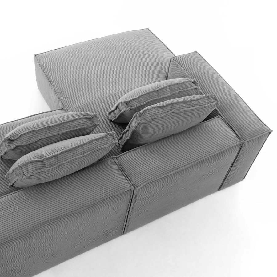 KAVE HOME Blok sofa, m. venstre chaiselong - gr� fl�jl