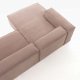 KAVE HOME Block sofa, med sjeselong - rosa fl�yel