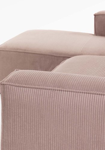 KAVE HOME Block sofa, med sjeselong - rosa fl�yel