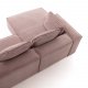 KAVE HOME Block sofa, med sjeselong - rosa fl�yel