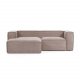 KAVE HOME Block sofa, med sjeselong - rosa fl�yel